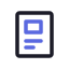 Icon Outline Blue Explore Document