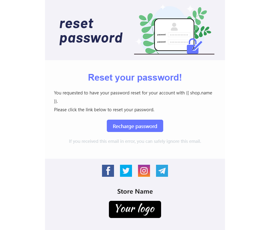 Reset Password Email Template