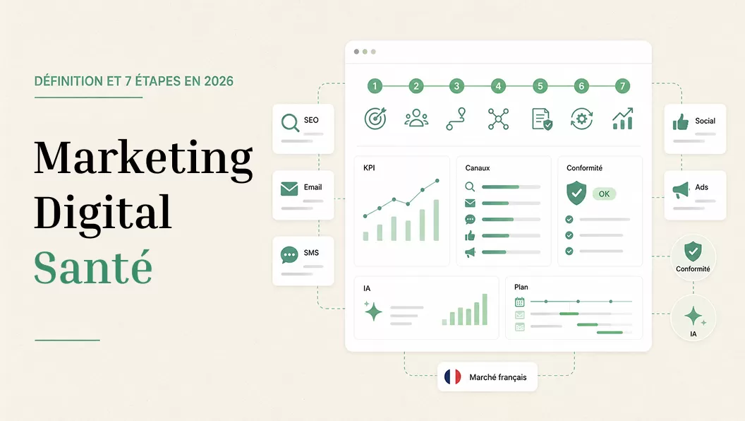Marketing digital santé : définition, canaux et 7 étapes pour 2026