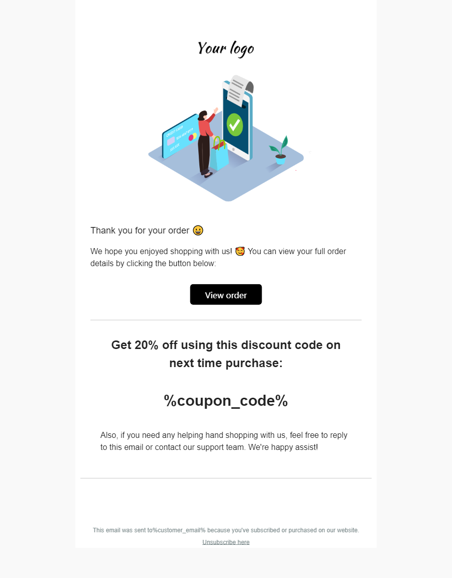 Bestellbestätigung E-Mail Vorlage